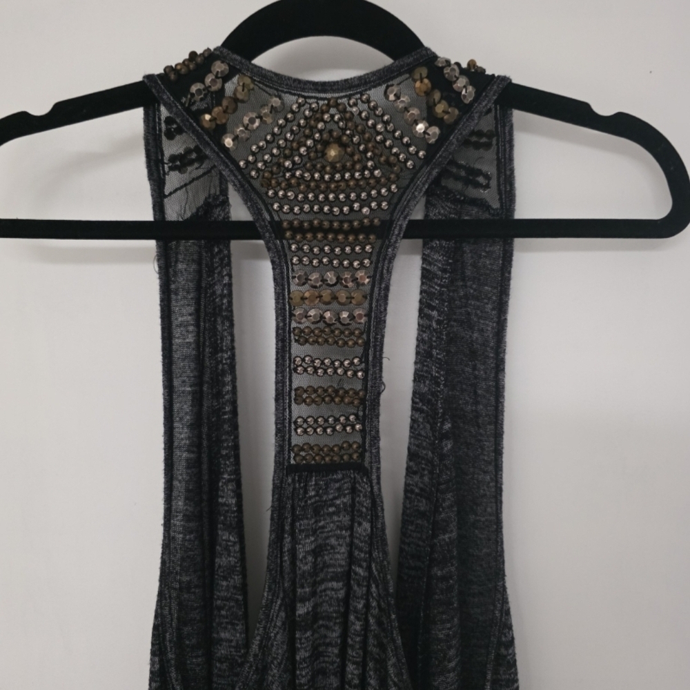 Daytrip Charcoal Boho Vest with Bronze Studs